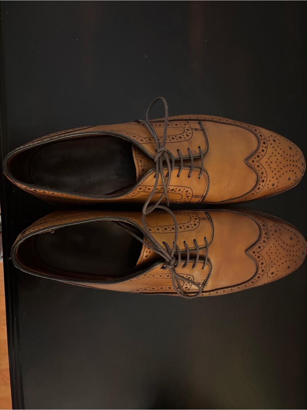 Allen Edmonds Tan Leather Wingtip Oxfords